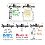 Set of five Spike Milligan memoirs including Peace Work, Adolf Hitler, Rommel?, Gunner Who?, Monty, and Mussolini by Penguin Ltd.