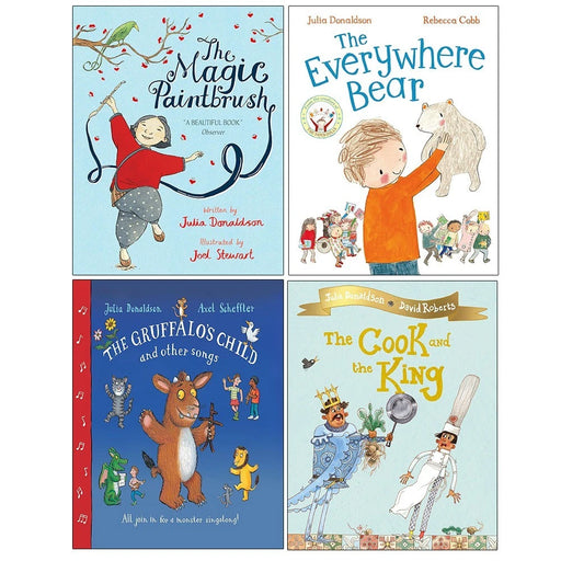 Julia Donaldson Collection 4 Books Set (Everywhere Bear, Cook and the King,Magic paintbrush,The Gruffalos Child) - The Book Bundle