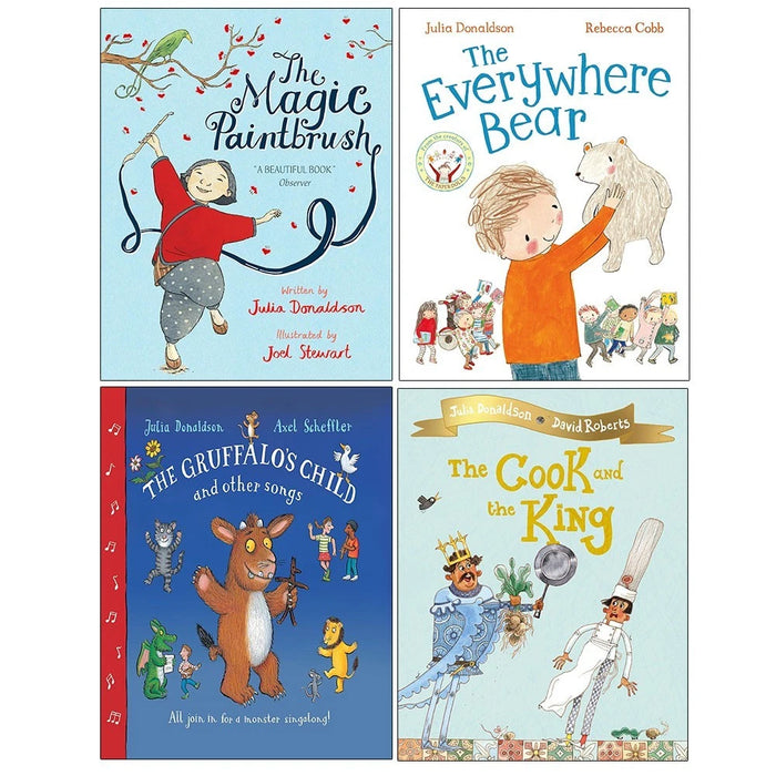 Julia Donaldson Collection 4 Books Set (Everywhere Bear, Cook and the King,Magic paintbrush,The Gruffalos Child) - The Book Bundle