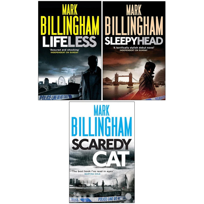 Mark Billingham 3 Books Collection Set (Sleepyhead, Scaredy Cat, Lifeless)