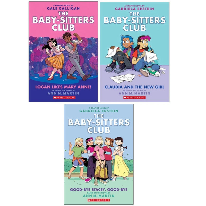 Babysitters Club Graphix 3 Books Collection Set: Full-Color Edition by  Ann M. Martin(Logan Likes Mary Anne!,Claudia and the New Girl,Good-bye Stacey, Good-bye) - The Book Bundle