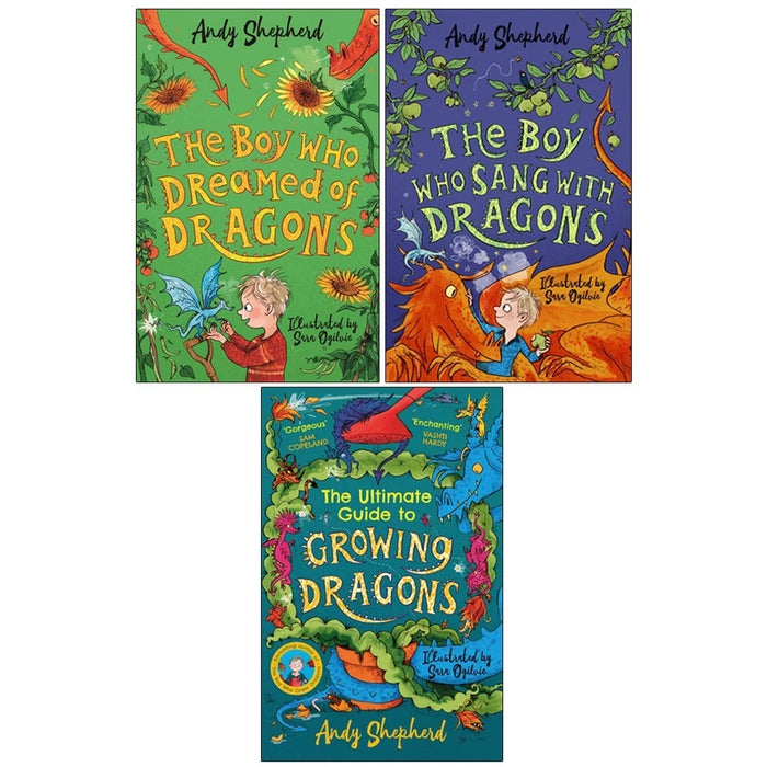 Boy Who Grew Dragons Series 3 Books Collection Set by Andy Shepherd9The Boy Who Dreamed of Dragons, The Boy Who Sang with Dragons & The Ultimate Guide to Growing Dragons)