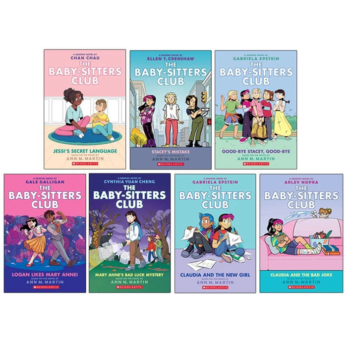Babysitters Club Graphix 7 Books Collection Set: Full-Color Edition by  Ann M. Martin(Logan Likes Mary Anne!,Claudia and the New Girl,Good-bye Stacey, Good-bye,Jessi's Secret Language,Mary Anne's Bad Luck Mystery,Stacey's Mistake)