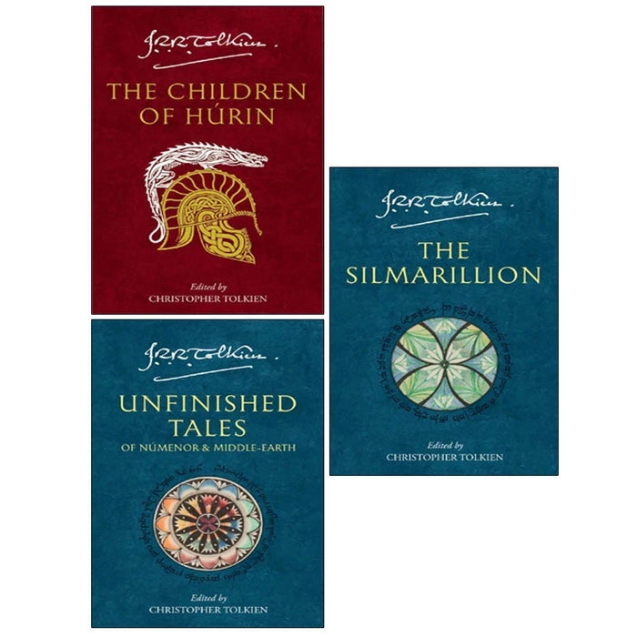 First Age of Middle-earth 3 Books Set by J.R.R. Tolkien(Unfinished Tales of Numenor and Middle-Earth,The Silmarillion & The Children of Hurin)