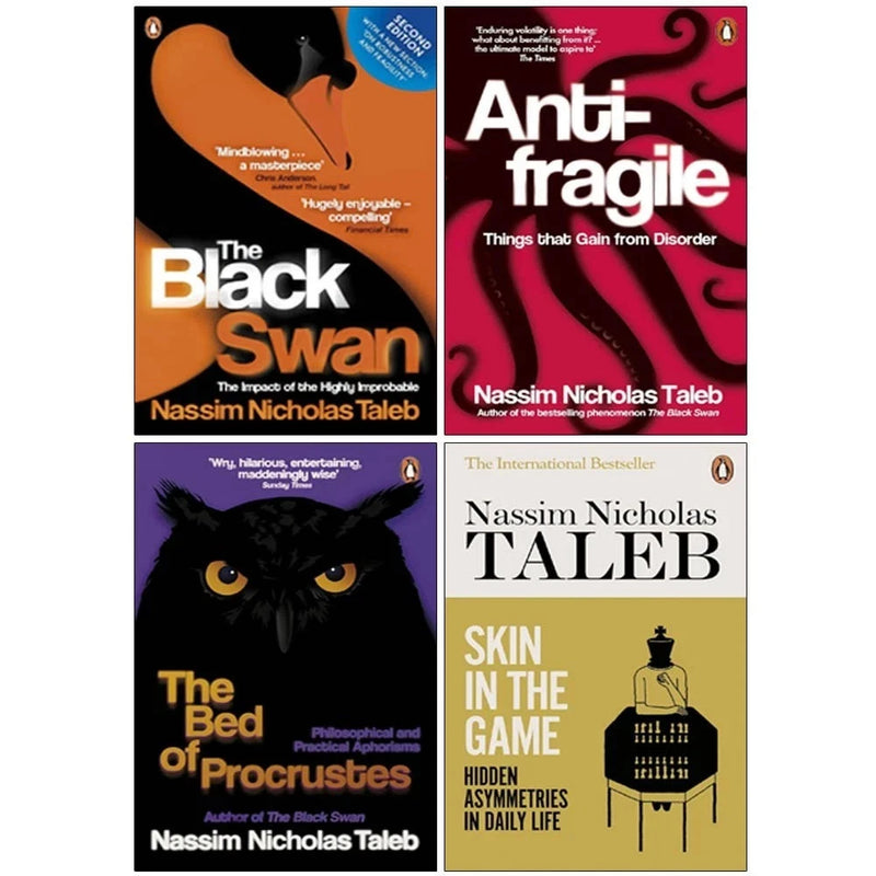 Nassim Nicholas Taleb Collection 4 Books Set (Swan,Antifragile, Bed of Procrustes,Skin in the Game) - The Book Bundle