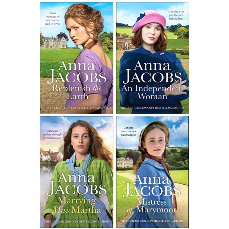 Anna Jacobs Collection 4 Books Set(Marrying Miss Martha,Mistress of Marymoor, Replenish the Earth & An Independent Woman) - The Book Bundle