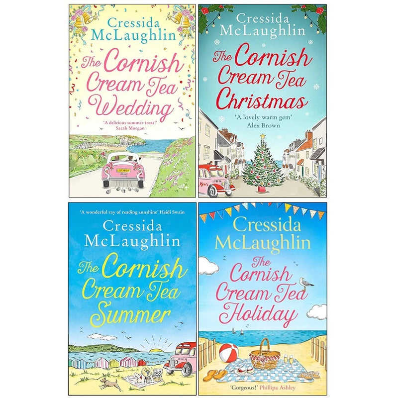 Cornish Cream Tea Series Collection 4 Books Set By Cressida McLaughlin(Tea Holiday, Tea Summer,Tea Christmas & Tea Wedding) - The Book Bundle