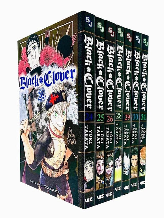 Black Clover Series Vol 24 25 26 28 29 30 31 Collection 7 Books Set By Yuki Taba