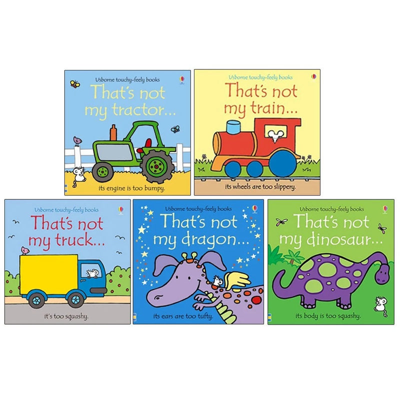 Thats Not My Touchy Feely Series Collection 5 Books Set by Fiona Watt(That's Not My Tractor, That's Not My Train ,Thats Not My Truck ,That's not my dinosaur & That's not my dragon) - The Book Bundle