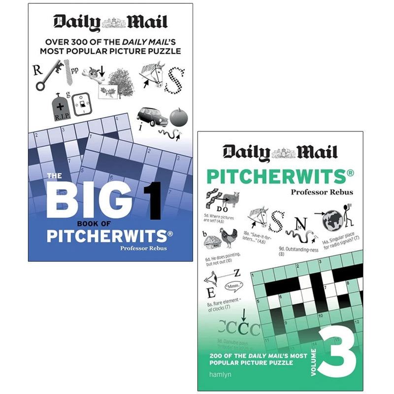Daily Mail Puzzle Pitcherwits Collection 2 Books Set by Professor Rebus(Daily Mail Pitcherwits – Volume 1 ,Volume 3) - The Book Bundle