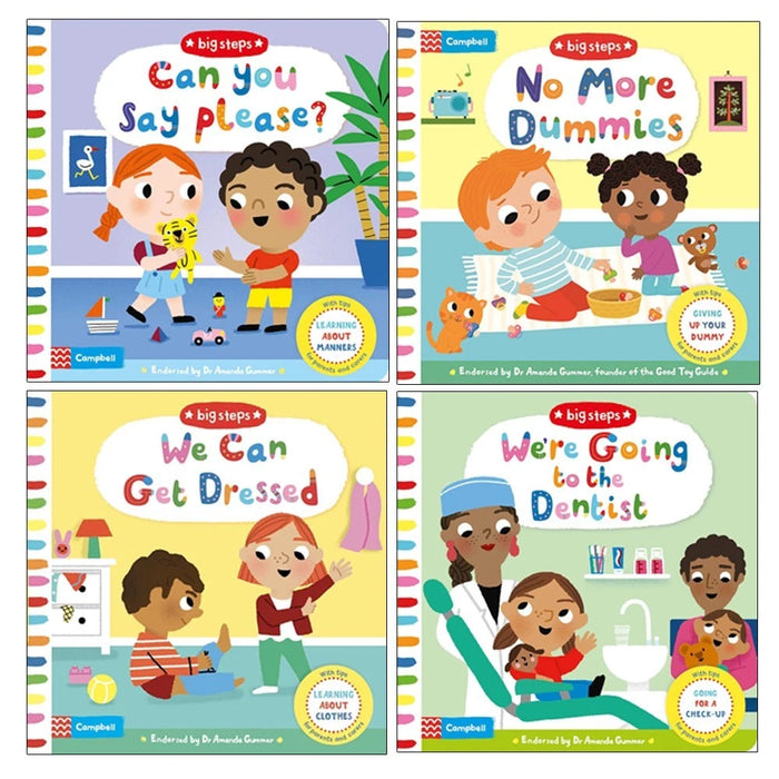 Campbell Books Campbell Big Steps Series Collection 4 Books Set(Can You Say Please?,We're Going to the Dentist,We Can Get Dressed & No More Dummies) - The Book Bundle