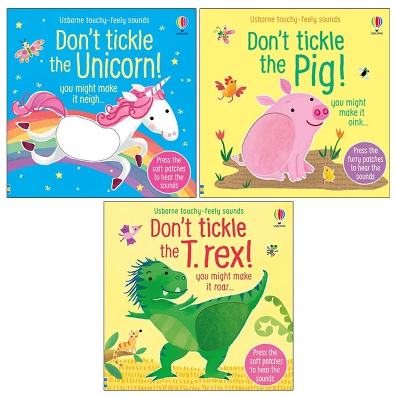 Usborne Don't Tickle Collection 3 Books Set by Taplin Sam(Don't Tickle the Unicorn! ,Don't Tickle The Pig! &Don't tickle the T. rex!) - The Book Bundle