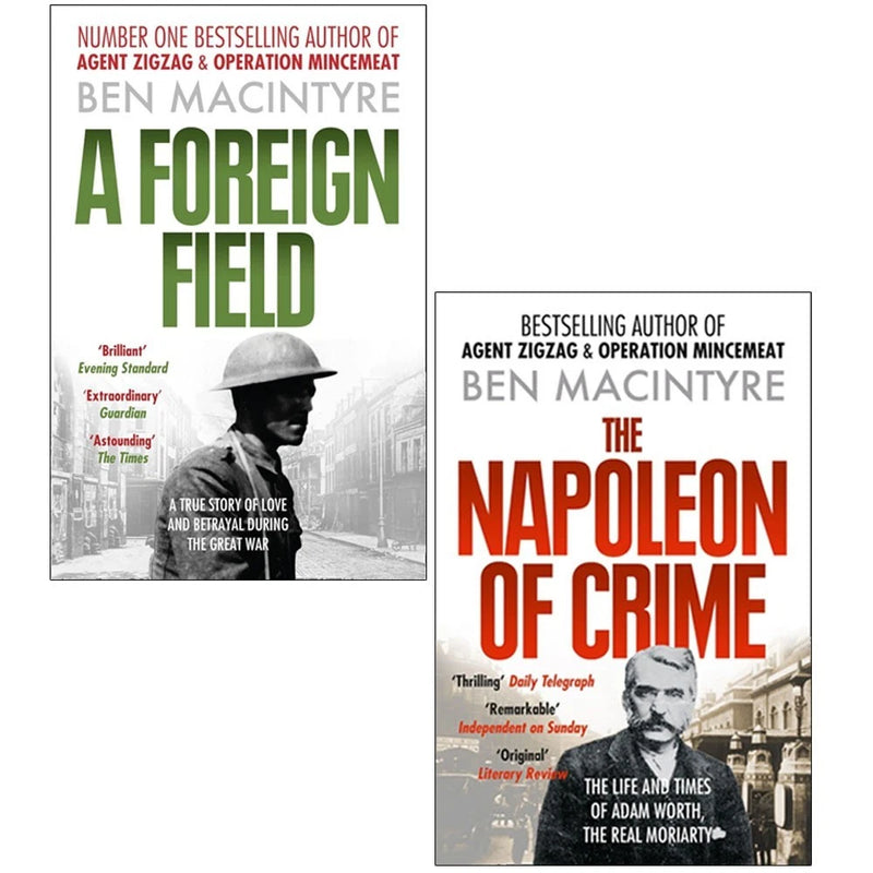 Ben Macintyre 2-book collection set including "A Foreign Field" and "The Napoleon of Crime" by HarperPress.