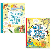 Usborne My First Story Writing Book, Write and Draw Your Own Comics 2 Books  Collection Set - The Book Bundle