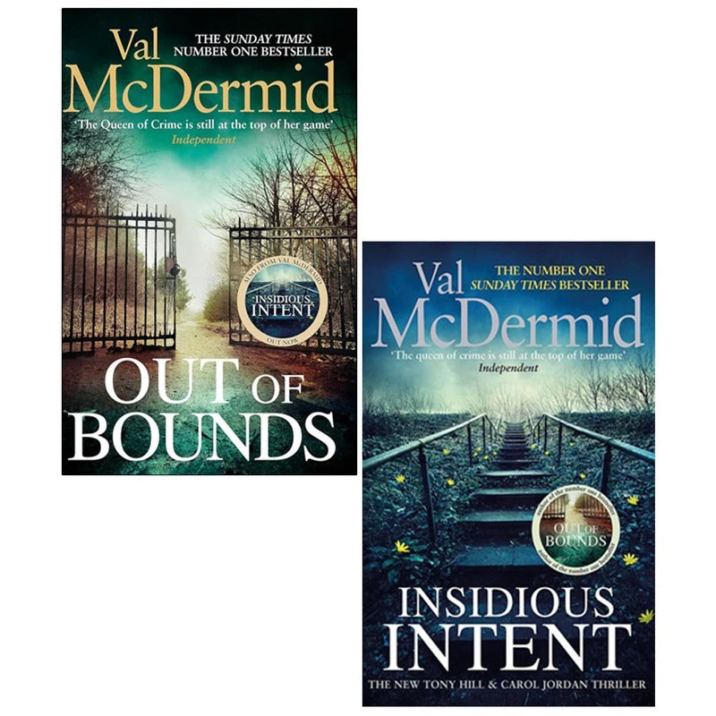 Tony hill and Carol Jordan Collection 2 Books Set by Val Mcdermid(insidious intent & out of bounds) - The Book Bundle