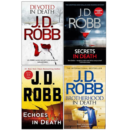 Jd Robb Death Series 9 Collection 4 Books Set (Brotherhood in Death, Echoes in Death,Secrets in Death & Devoted in Death) - The Book Bundle