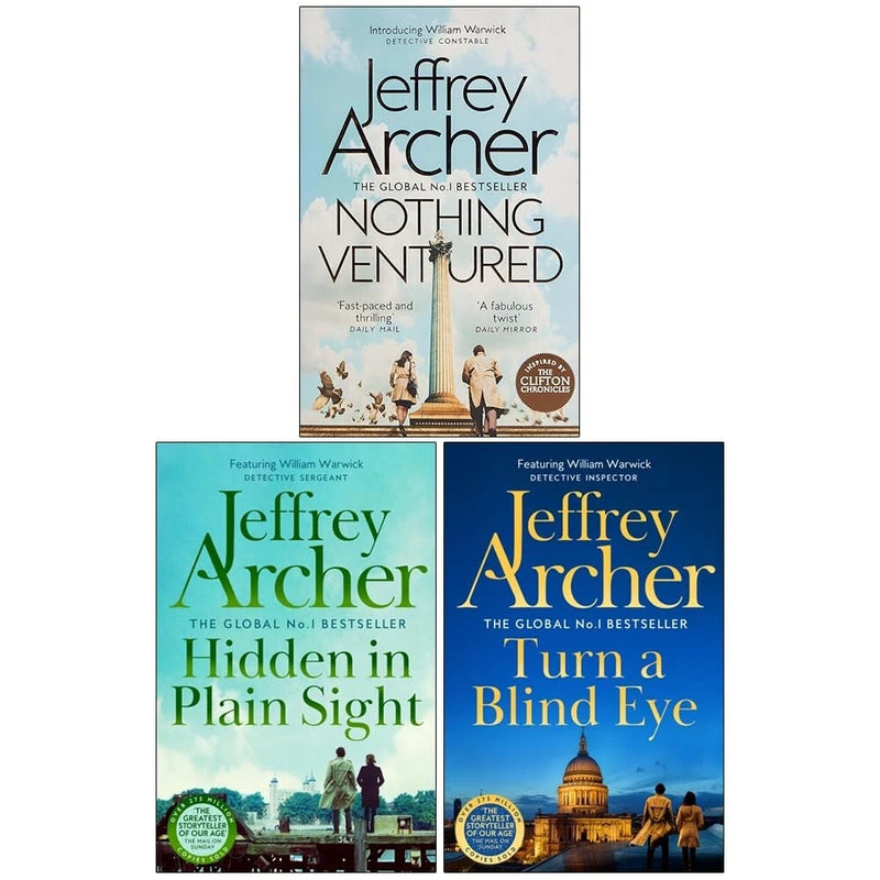 William Warwick Novels 3 Books Collection Set By Jeffrey Archer (Nothing Ventured , Hidden in Plain Sight  & Turn a Blind Eye) - The Book Bundle