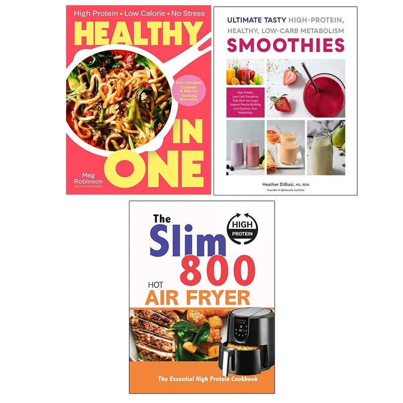 Healthy in One(HB), Slim 800 Hot Air Fryer,Ultimate Tasty High Protein 3 Books Collection Set - The Book Bundle