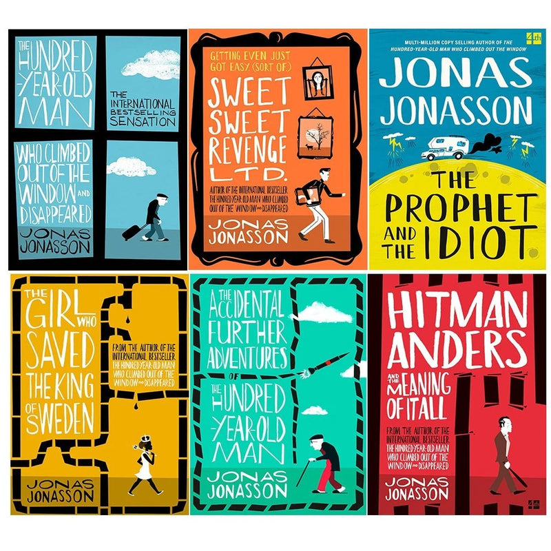 Jonas Jonasson Collection 6 Books Set(The Prophet and the Idiot, Sweet Sweet Revenge Ltd., The Accidental Further Adventures of the Hundred-Year-Old Man , Hitman Anders and the Meaning of It All &The Girl Who Saved the King of Sweden) - The Book Bundle