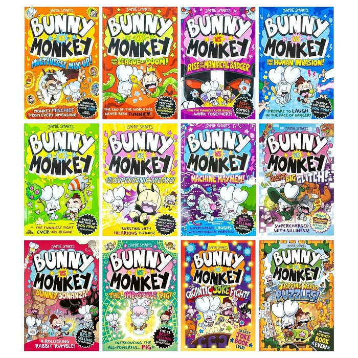 Bunny vs Monkey 12 Books Collection Set By Jamie Smart - The Book Bundle