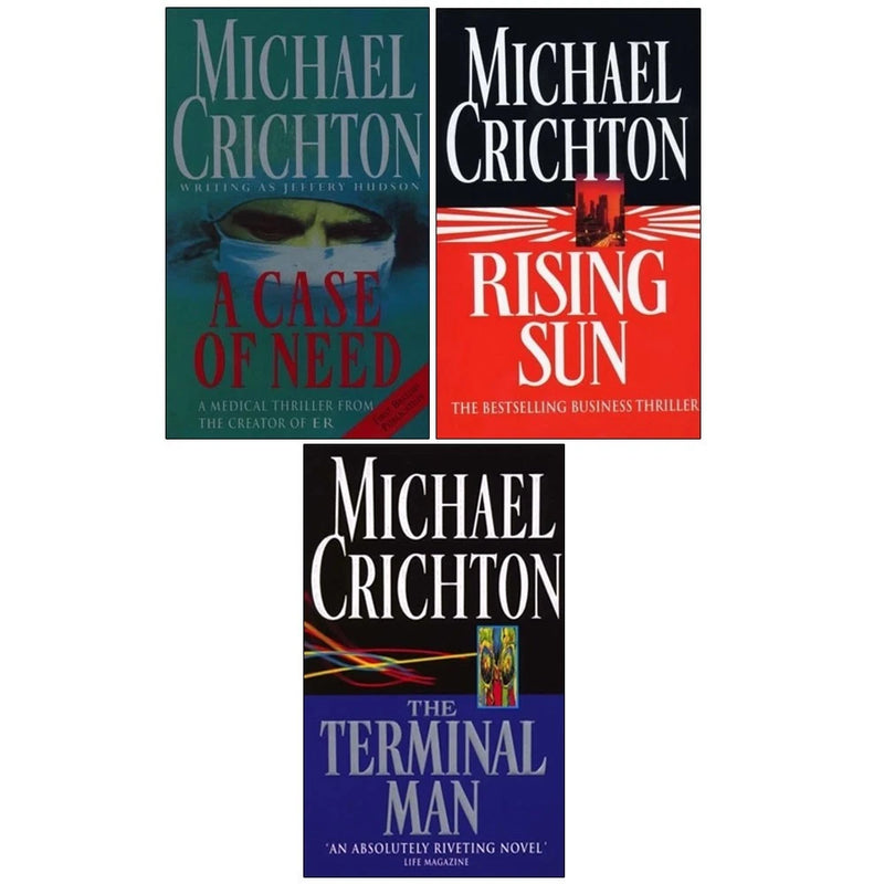 Michael Crichton Collection 3 Books Set(Rising Sun,The Terminal Man & A Case Of Need) - The Book Bundle