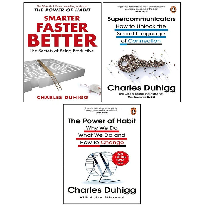 Charles Duhigg Collection 3 Books Set(Supercommunicators ,Smarter Faster Better  & The Power of Habit) - The Book Bundle