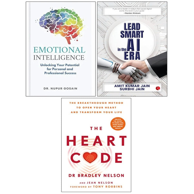 Heart Code,Emotional Intelligence,Lead Smart in AI Era 3 Books Collection Set - The Book Bundle