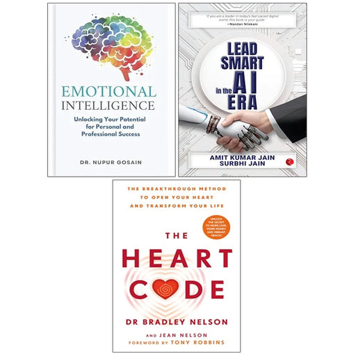 Heart Code,Emotional Intelligence,Lead Smart in AI Era 3 Books Collection Set - The Book Bundle