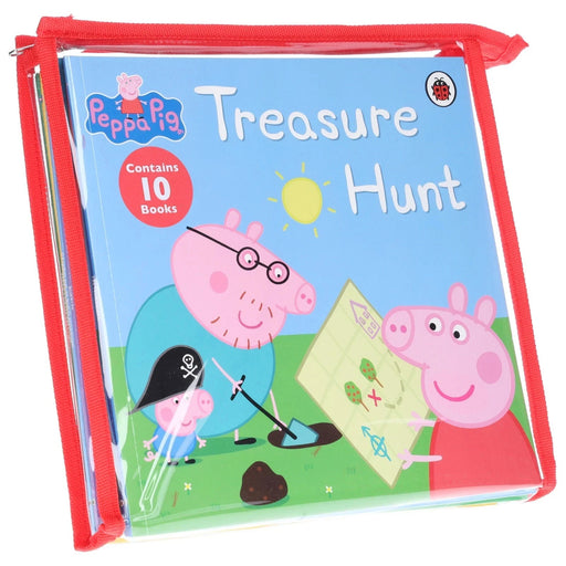 Peppa Pig 10 Books Ziplock Collection Set By Ladybird( Pretend Friend ,George’s Friend , Doctors , Bubbles ,Grandpa Pig at the Playground ,Richard Rabbit Comes to Play ,Pedro’s Pirate Treasure ,The Toy Cupboard , Horsey Twinkle Toes & Treasure Hunt - The Book Bundle