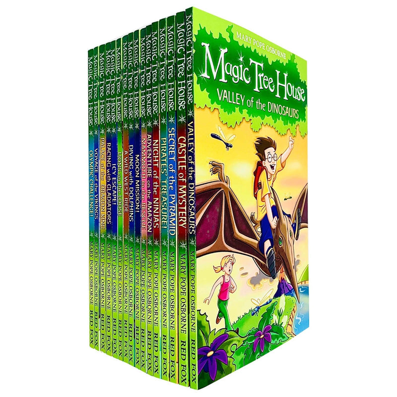 Mary Pope Osborne Magic Tree House 16 Books Collection Set (Moon Mission!, Icy Escape!, Olympic Challenge!, Castle of Mystery) - The Book Bundle