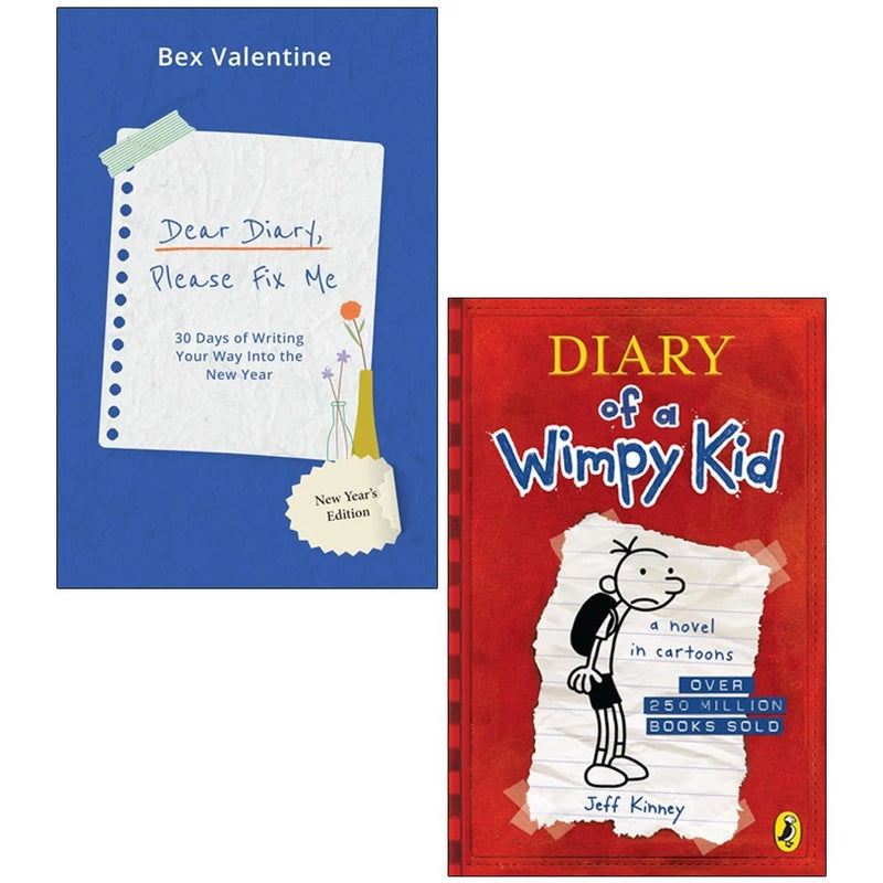 Dear Diary, Please Fix Me Bex Valentine,Diary of a Wimpy Kid Jeff Kinney 2 Books Collection Set - The Book Bundle