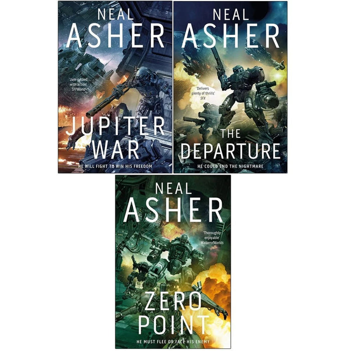 Neal Asher Owner Trilogy 3 Books Collection(The Departure, Zero Point  & Jupiter War) - The Book Bundle