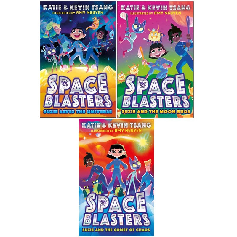 Space Blasters Series 3 Books Collection Set by Katie and Kevin Tsang (Suzie Saves The Universe, Suzie and the Moon Bugs, Suzie and the Comet of Chaos) - The Book Bundle