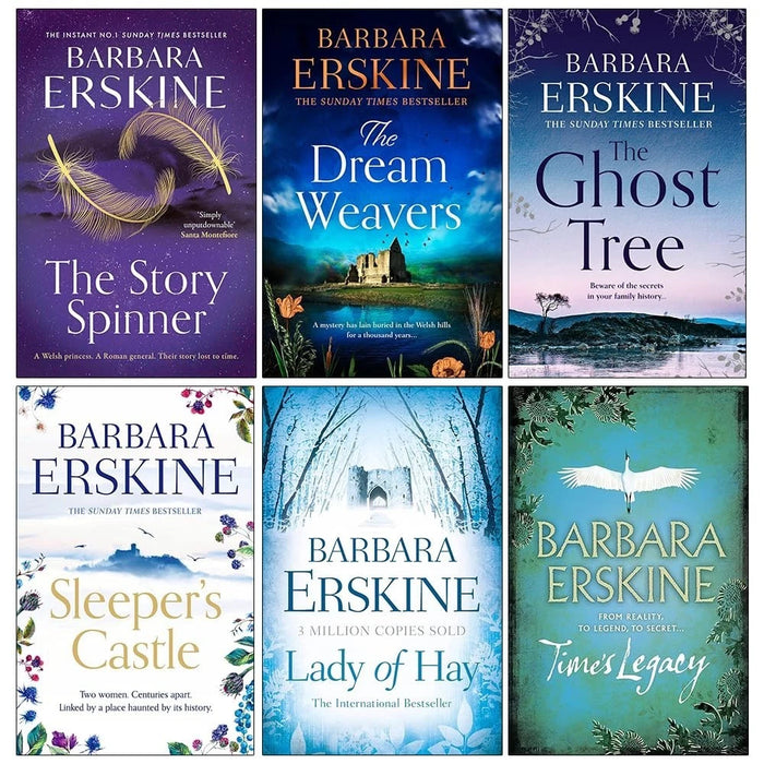 Barbara Erskine Collection 6 Books Set(The Story Spinner, The Dream Weavers, The Ghost, Tree Sleeper's Castle, Lady of Hay & Time's Legacy) - The Book Bundle