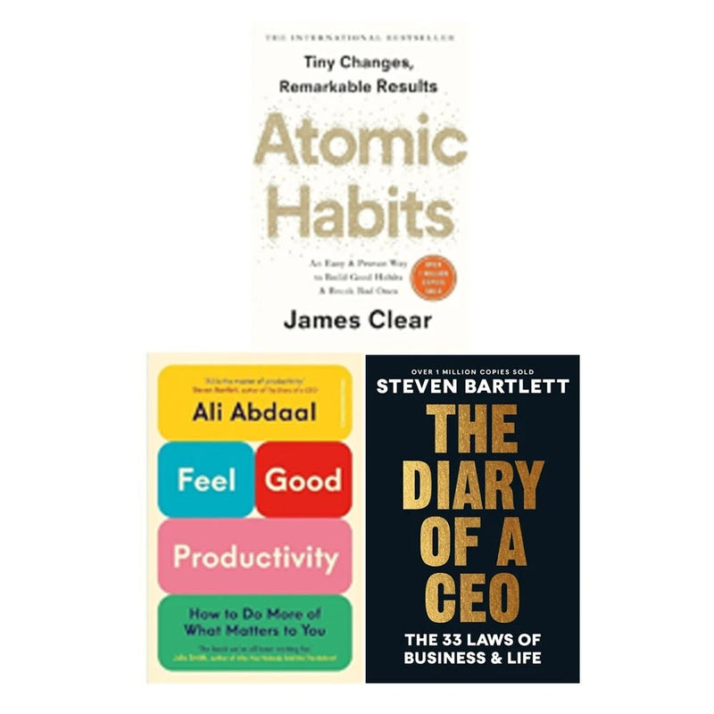 Feel Good Productivity, The Diary of a CEO and Atomic Habits 3 Books Collection Set - The Book Bundle