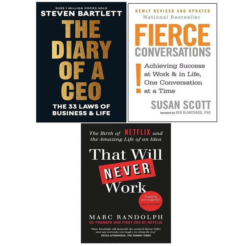The Diary of a CEO , That Will Never Work & Fierce Conversations 3 Books Collection Set - The Book Bundle