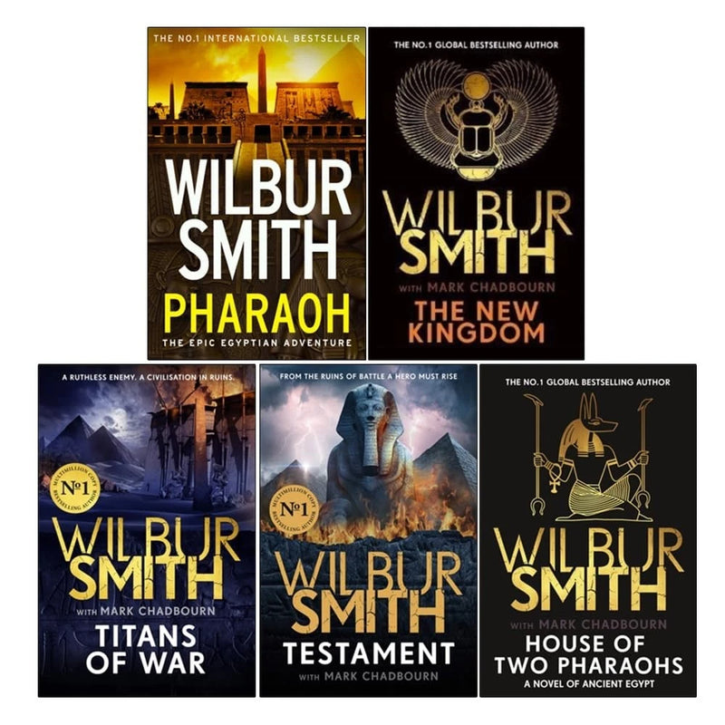 The Egyptian Series 6-10 Collection 5 Books Set by Wilbur Smith (Pharaoh ,The New Kingdom, Titans of War, Testament & House of Two Pharaohs) - The Book Bundle