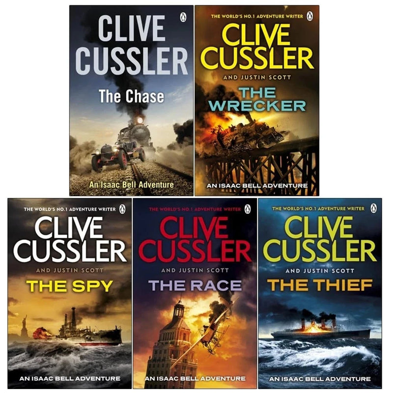 Isaac Bell Series 1-5 Books Collection Set by by Clive Cussler & Justin Scott
