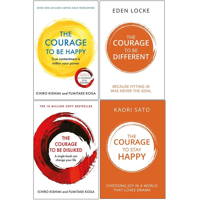Courage to Be Happy,Courage To Stay Happy,Courage to Be Different,Courage To Be Disliked 4 Books Collection Set - The Book Bundle