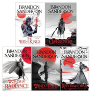 Set of five Stormlight Archive series books by Brandon Sanderson, published by Gollancz Ltd, featuring vibrant cover artwork.