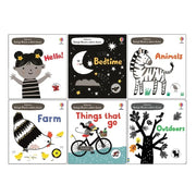 Baby's Black and White Collection 6 Books Set By Mary Cartwrigh( Hello,Bedtime,Animals,Farm,Outdoors) - The Book Bundle