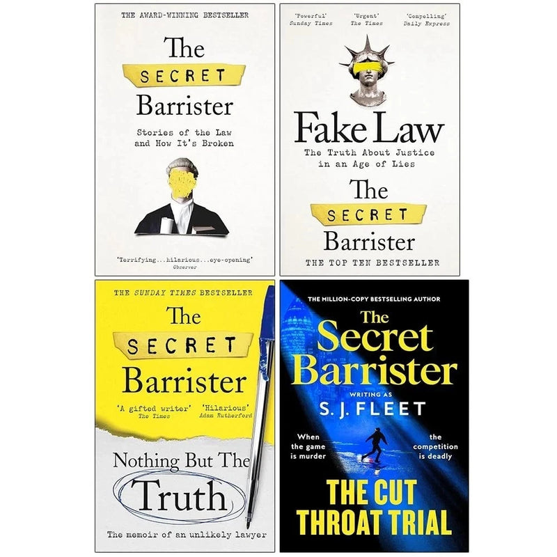 The Secret Barrister Collection 4 Books Set (The Secret Barrister, Fake Law, Nothing But The Truth & The Cut Throat Trial [Hardcover]) - The Book Bundle