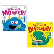 Turn the Wheel Collection 2 Books Set By Anna Milbourne(Feed your Monster & Feed your Dinosaur) - The Book Bundle