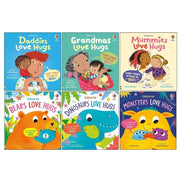 Usborne Huggy Book Collection 6 Books Set(Daddies Love Hugs, Grandmas Love Hugs, Mummies Love Hugs, Bears Love Hugs, Dinosaurs Love Hugs & Monsters Love Hugs) - The Book Bundle