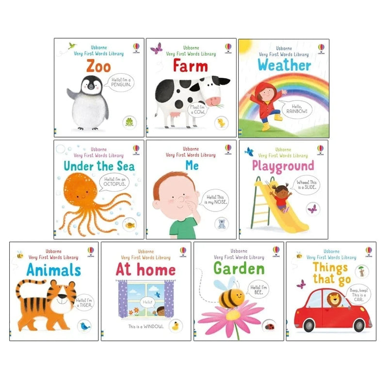 Usborne Very First Words Library Collection 10 Books Set By Matthew Oldham - The Book Bundle