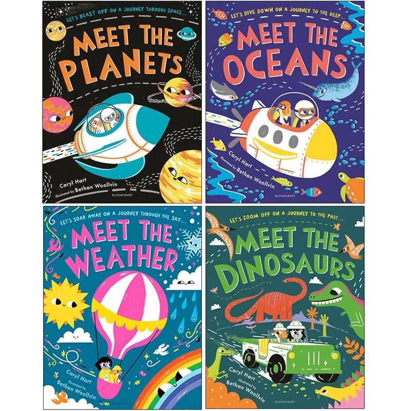 Meet the Series by Caryl Hart 4 Books Collection Set(Meet the Planets, Meet the Oceans, Meet the Weather & Meet the Dinosaurs) - The Book Bundle