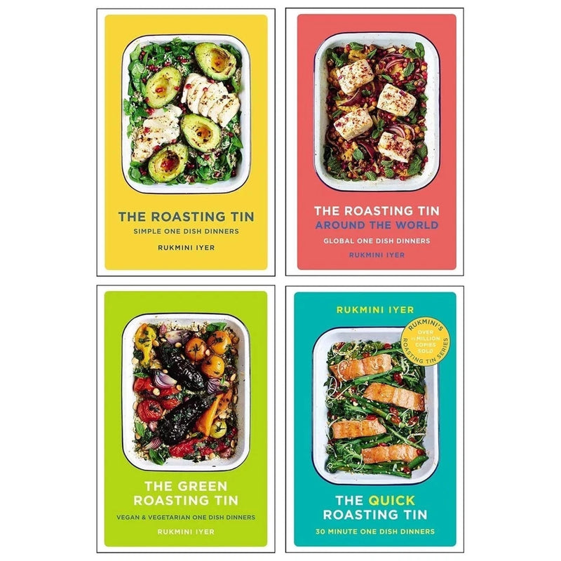 Rukmini Iyer Roasting Tin Collection 4 Books Set (The Green Roasting Tin, Roasting Tin Around the World ,Simple One Dish Dinners & Quick Roasting Tin: 30 Minute One Dish Dinners) - The Book Bundle