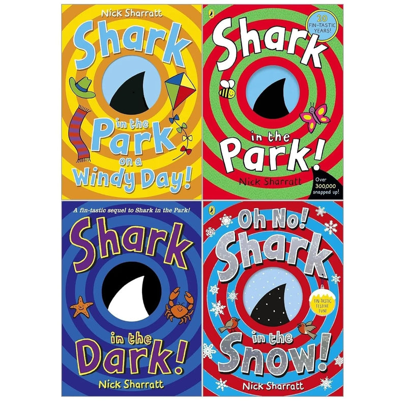 Shark In The Park Series 4 Books Collection Set by Nick Sharratt - The Book Bundle