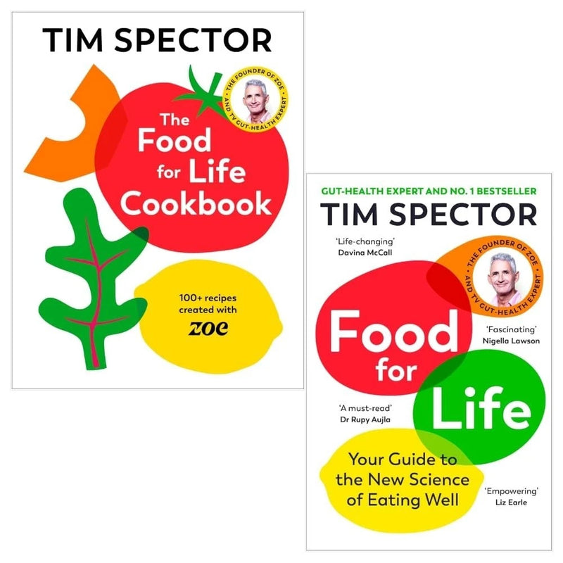 Food for Life and Food for Life Cookbook 2 Books Collection Set by Tim Spector - The Book Bundle