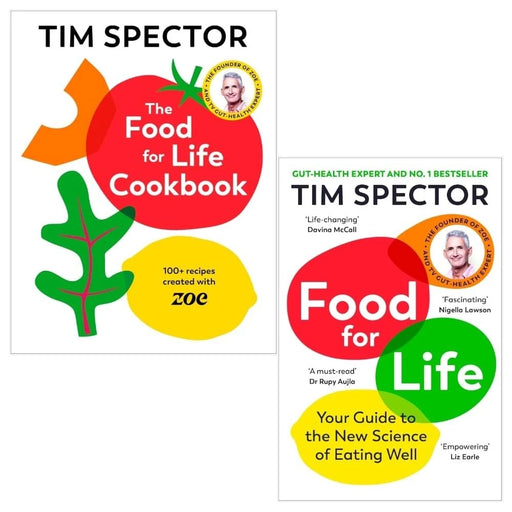 Food for Life and Food for Life Cookbook 2 Books Collection Set by Tim Spector - The Book Bundle